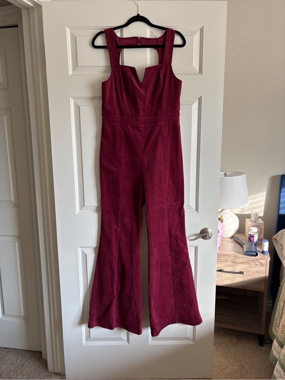 Altar'd State Wine Red Wide-Leg Jumpsuit